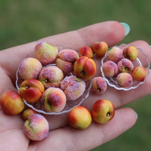 Miniature  peach for a dollhouse, 1/12 and 1/6 scale realistic peach , realistic fruits Miniature peach
