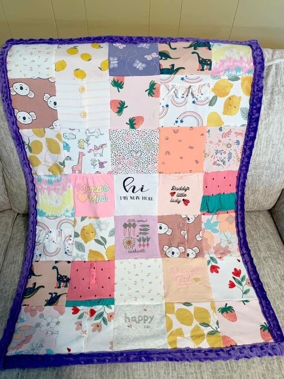 Onesie Blanket Baby Keepsake Blanket Memory Blanket Tshirt Blanket Etsy