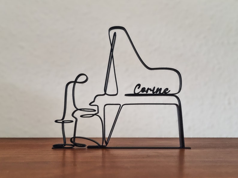 Pianist Abstracte kunst Muzikant cadeau idee 3D geprinte piano decoratie afbeelding 3