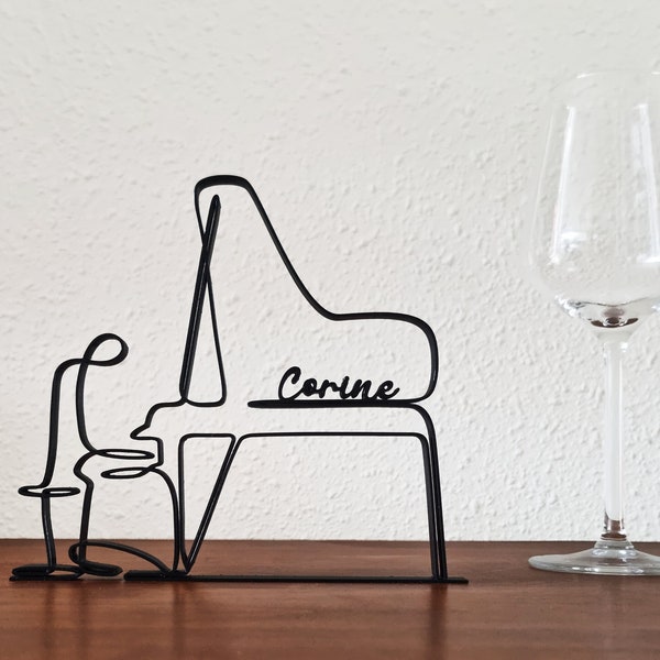 Pianist • Abstracte kunst • Muzikant cadeau idee • 3D geprinte piano decoratie