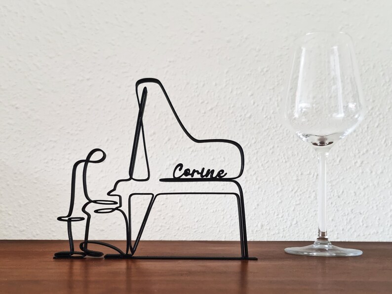 Pianist Abstracte kunst Muzikant cadeau idee 3D geprinte piano decoratie afbeelding 1