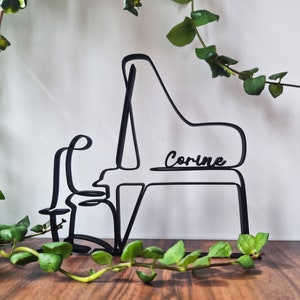 Pianist Abstracte kunst Muzikant cadeau idee 3D geprinte piano decoratie afbeelding 2