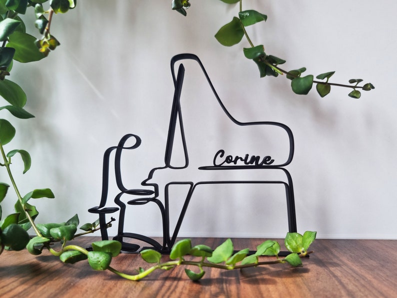 Pianist Abstracte kunst Muzikant cadeau idee 3D geprinte piano decoratie afbeelding 2