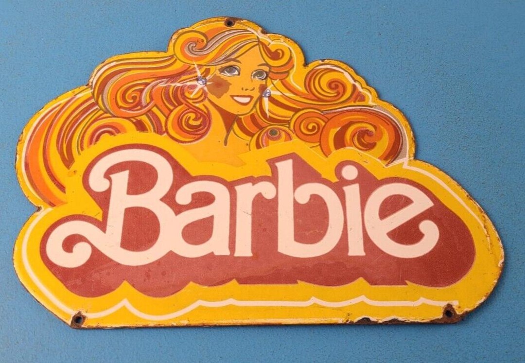 Vintage Barbie Mattel Toys Sign - Porcelain Advertisement Store Gas ...
