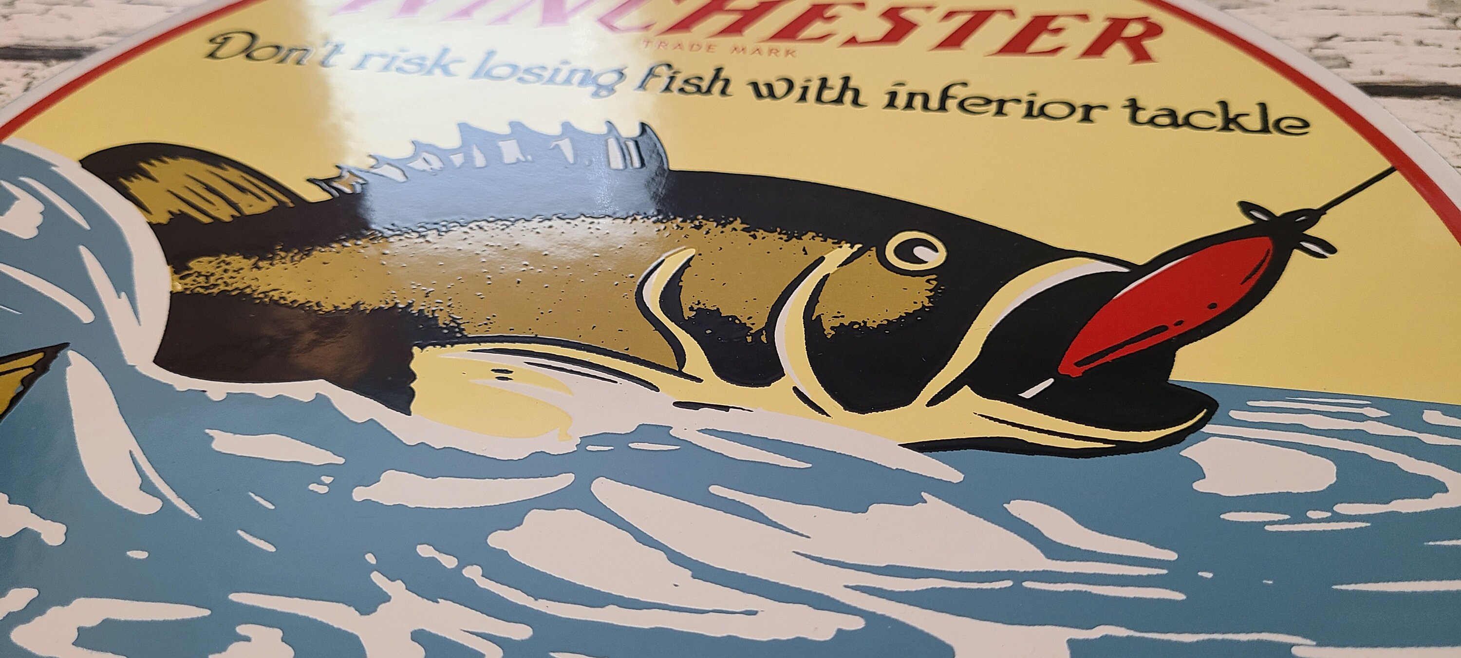 Vintage Winchester Porcelain Fishing Outdoor Bait and Tackle Etsy