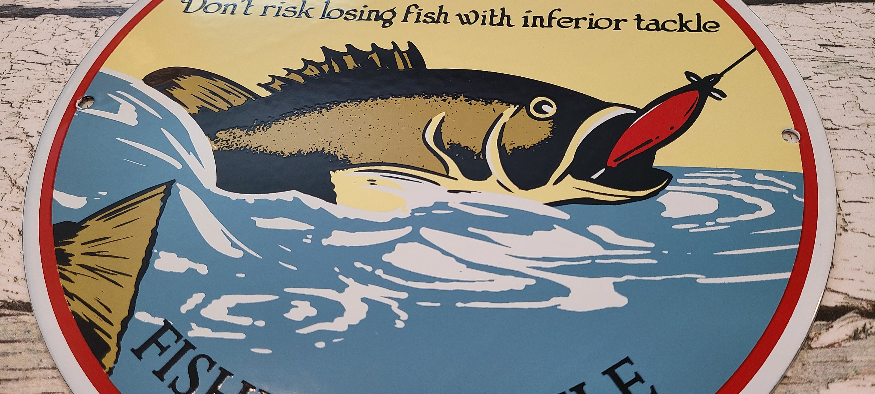 Vintage Winchester Porcelain Fishing Outdoor Bait and Tackle Etsy