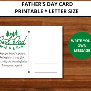 Father's Day Printable Card - Etsy