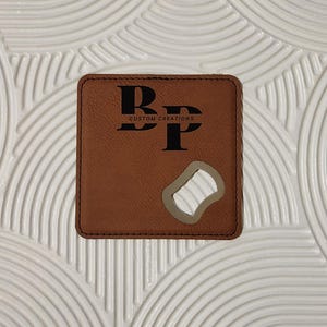 Custom Leather Coaster with bottle opener