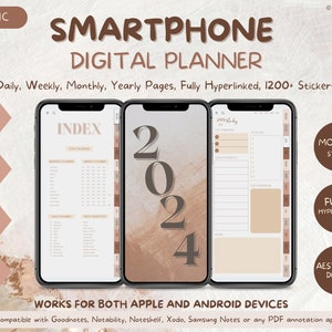 Digital Phone Planner Digital Pocket Planner iPhone Digital Planner Android Digital Phone Planner Minimalist Phone Digital Planner