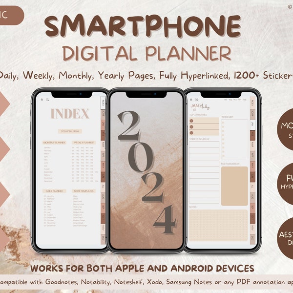Agenda de téléphone numérique Agenda de poche numérique iPhone Agenda numérique de téléphone Android Agenda numérique de téléphone minimaliste