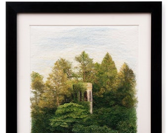 Longwood Gardens, Hand Realistic Embroidery Picture, Unique Embroidery Style, Landscape, Summer, Painting and Embroidery, Collectable Art