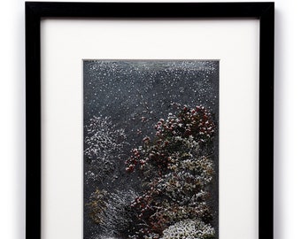Snowy Evening, Hand Realistic Embroidery Picture, Unique Embroidery Style, Landscape, Winter, Painting and Embroidery, Collectable Art