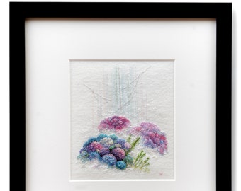 Hand Embroidery Picture Hydrangea, Realistic Embroidery Style, Flower Picture, Spring Time, Collectable Art