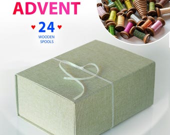 Advent Calendar 24 days Embroidery Threads, silk, cotton, rayon, metallic, polyester
