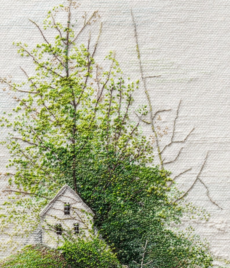 Tutorial digitale per ricamo in miniatura House On The Rock inglese, modello di ricamo paesaggistico, tutorial PDF per ricamo a mano immagine 5