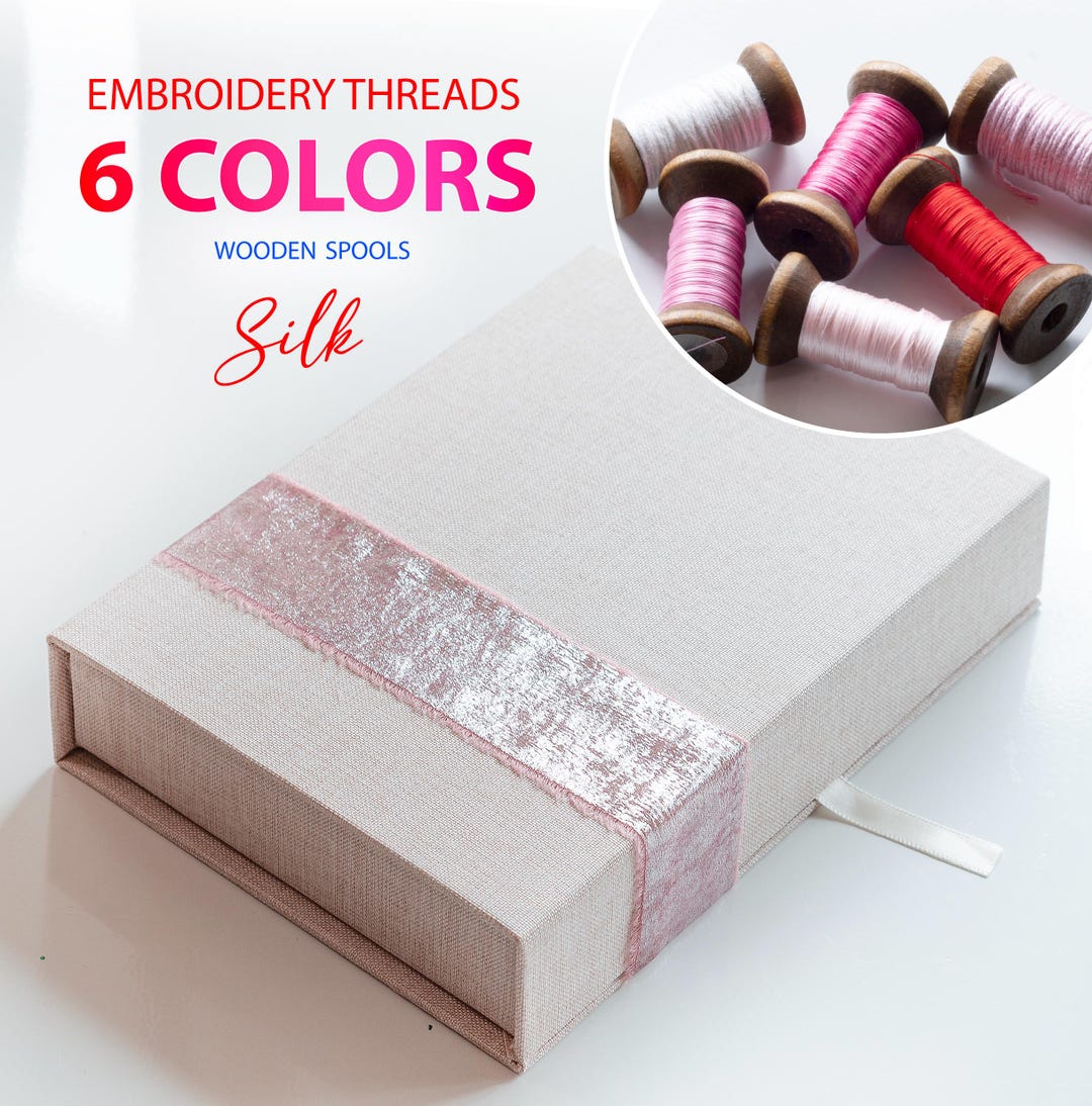 6 Spring Colors Set, Silk Threads, Wooden Spools - Etsy