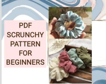 Scrunchie PDF Pattern , Easy Sewing Pattern for Beginners , Hair scrunchie , PDF Download Sewing Pattern , Scrunchie for hair, PDF scrunchie