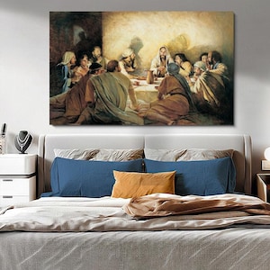 Last Supper Canvas, Leonardo Da Vinci, Last Supper Wall Art, Last Supper Wall Decor, Christian Canvas Art, Dinning Room Decor, Gift for Home