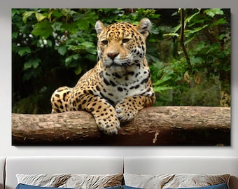 Jaguar Canvas Print: Wildlife Animal Poster, Nature Artwork