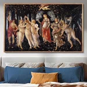 Sandro Botticelli The Spring Canvas, Italian Renaissance Decor, Fine Art Poster, Classical Painting, Botticelli Print, Mythological Artwork