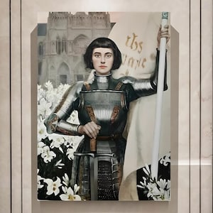 Albert Lynch - Joan of Arc Art Reproduction, Famous Historical Paintings, Vintage Art Prints, Warrior Woman Art, Medieval Canvas Art