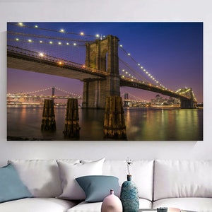 Brooklyn Bridge Wall Art, Bridge Poster, Modern Wall Decor, Urban Art, Fine Art, New York City Landscape, United States Canvas Print