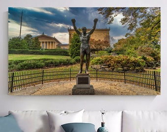 Rocky Balboa Statue Canvas Print: Philadelphia Movie Art