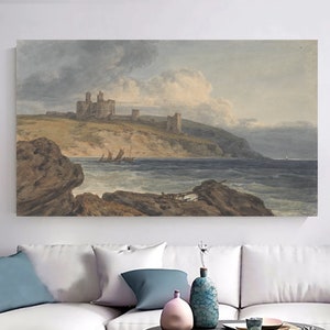 Turner Dunstanburgh Castle Canvas Art: Coastal Landscape Painting