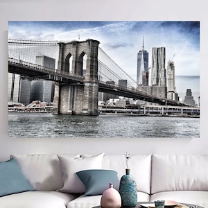 Brooklyn Bridge Wall Art, Bridge Poster, Modern Wall Decor, Urban Art, Fine Art, New York City Landscape, United States Canvas Print