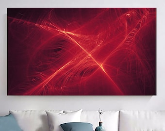 Red Abstract Canvas Art: Modern Fine Art Print