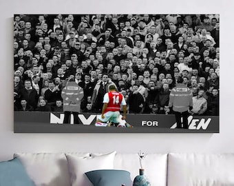 Thierry Henry Poster, Arsenal Canvas, Thierry Henry Canvas, Thierry Henry Print Art, Football Canvas, Arsenal Poster, Framed or Unframed