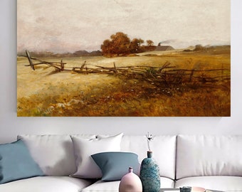 Lienzo de paisaje otoñal de Charles Ethan Porter: arte mural de estilo rústico vintage