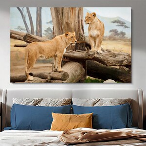 Lion Wall Art, Lion Canvas, Wildlife Poster, Animal Wall Decor, Animal Print Art, Wild Animal Artwork, Gift For Home, Extra Large Wall Art