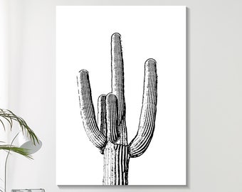 Saguaro Cactus Art Print: Desert Majesty Canvas, Boho Wall Decor