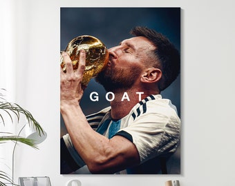Lienzo de Lionel Messi: Arte de leyenda del fútbol, regalo de Argentina (con o sin marco)
