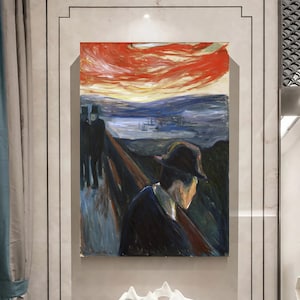 Edvard Munch&#39;s Despair Canvas or Poster Wall Art, Reproduction Art, Modern Home Decor, Famous Painting Print Art, Expressionism Home Art