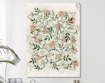 William Morris Jasmine Pattern Art Print: Framed Canvas Wall Art