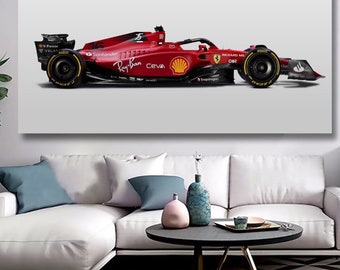 Ferrari F1-75 Canvas: Charles Leclerc Formula 1 Car Poster
