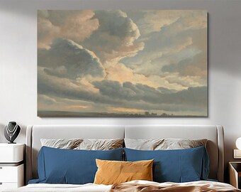 Sunset Cloud Painting: Rome Landscape Canvas Art Print