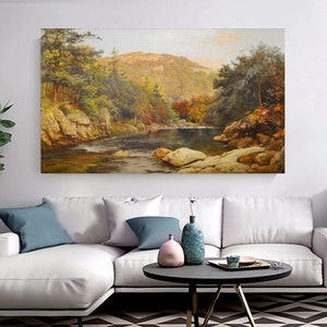 Jacobi - Kanadischer Herbst Wandkunst, Reproduktion Kunst, Museum Fine Poster Art, Landschaftsdruck, See Malerei, Bäume Leinwandkunst