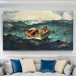 Winslow Homer The Gulf Stream (1899) Wall Art, Reproduction Print, Winslow Homer Poster, Modern Home Decor, Winslow Homear Canvas Painting