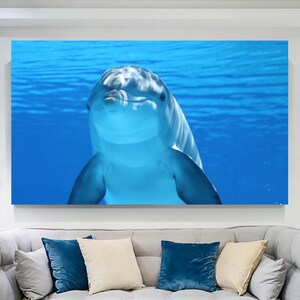 Dolphin Canvas Print: Modern Ocean Wall Art