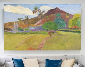 Canvastavla Gauguin Tahitiskt landskap: Modern heminredning