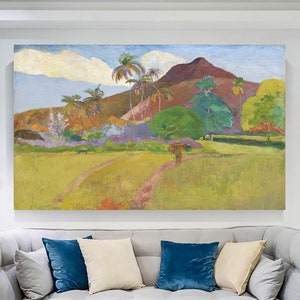 Paisaje tahitiano de Paul Gauguin (1891) Arte de pared, Arte de lienzo de reproducción, Arte de pintura famoso, Decoración casera moderna, Paul Gauguin Prin Art