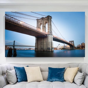 Brooklyn Bridge Canvas Wall Art, Bridge Poster, Modern Wall Decor, Urban Art, Fine Art, New York City Landscape, United States Photo Print