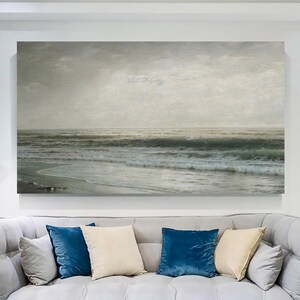 Coastal Landscape Wall Art, Seascape Print, Nautical Poster, Modern Home Decor, Ocean Canvas Painting, Gift for Home, Vintage Sea Canvas