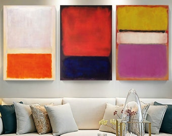 Set of 3 Mark Rothko Canvas Art, Mark Rothko Paintings, Mark Rothko Colur Field, Mark Rothko Style, Abstract Expressionism, Gift for Home