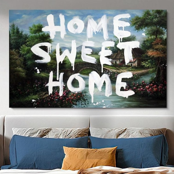 Banksy Home Sweet Home Art, Banksy Wall Art, Banksy Home Sweet Home Poster, Poster Pop moderno, Graffiti Wall Decor, Street Wall Art, Banksy