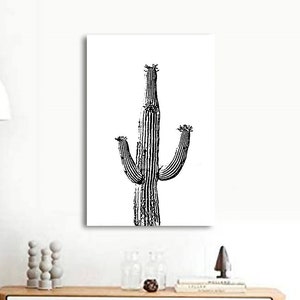 Botanische Eleganz Saguaro Kaktus Kunst, Botanische Leinwand, Saguaro Kaktus Kunst, Wüste Kunstwerk, Boho Moderne Wand Dekor, Wohnzimmer Kunst