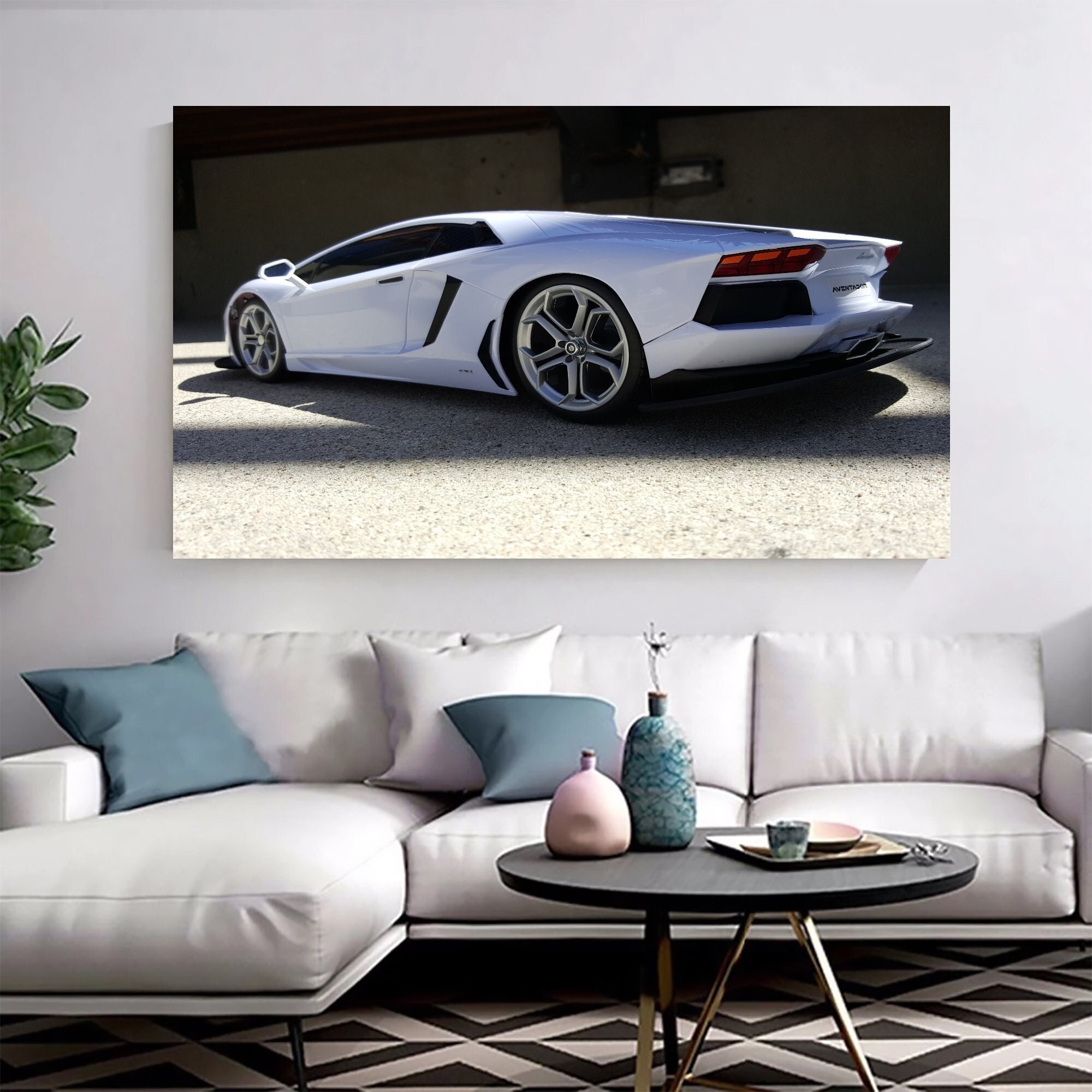 Lamborghini Aventador Canvas Art: Luxury Sports Car Poster, Boys
